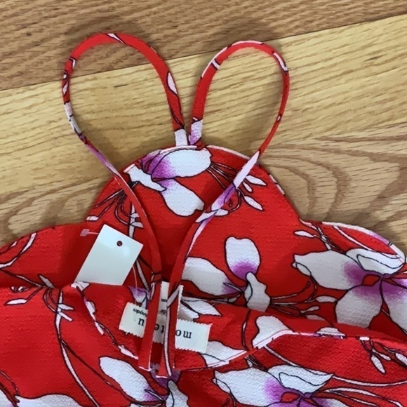 MONTEAU Red Floral Peplum Top - Picture 7 of 8